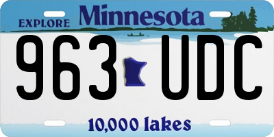 MN license plate 963UDC