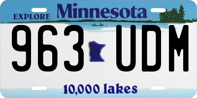 MN license plate 963UDM