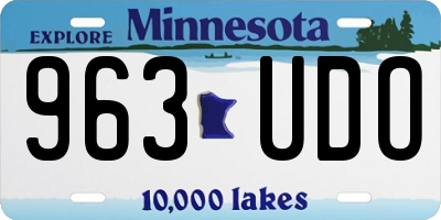 MN license plate 963UDO