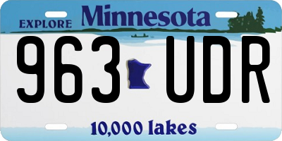 MN license plate 963UDR