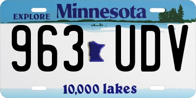 MN license plate 963UDV