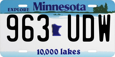 MN license plate 963UDW