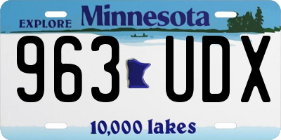 MN license plate 963UDX