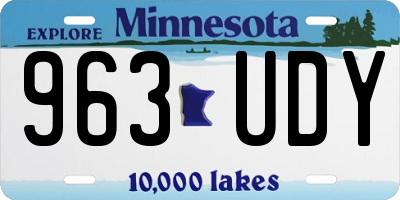 MN license plate 963UDY