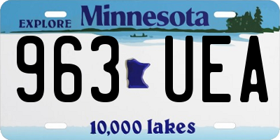 MN license plate 963UEA