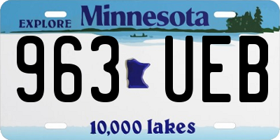 MN license plate 963UEB