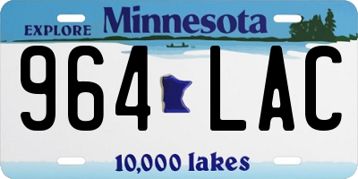 MN license plate 964LAC