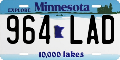 MN license plate 964LAD