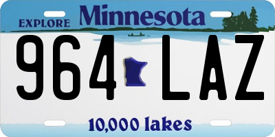 MN license plate 964LAZ