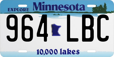 MN license plate 964LBC