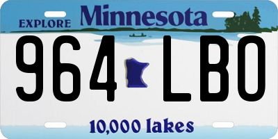 MN license plate 964LBO