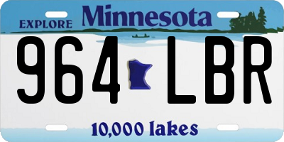 MN license plate 964LBR