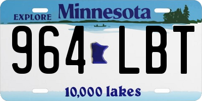 MN license plate 964LBT