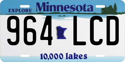 MN license plate 964LCD