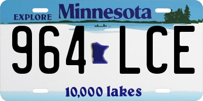 MN license plate 964LCE