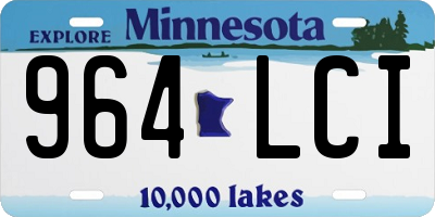 MN license plate 964LCI