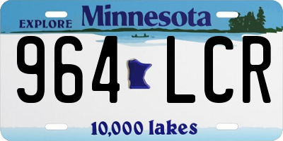 MN license plate 964LCR