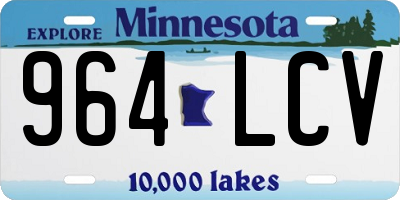 MN license plate 964LCV
