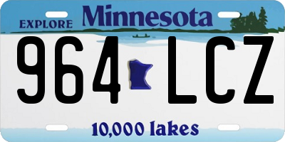 MN license plate 964LCZ