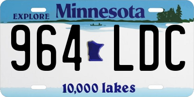 MN license plate 964LDC