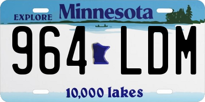 MN license plate 964LDM