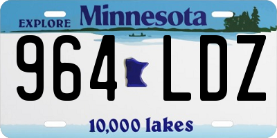 MN license plate 964LDZ