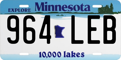 MN license plate 964LEB
