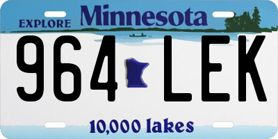 MN license plate 964LEK