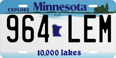 MN license plate 964LEM
