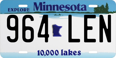 MN license plate 964LEN