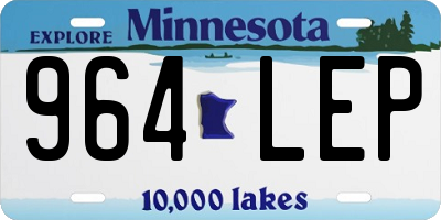 MN license plate 964LEP