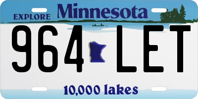 MN license plate 964LET