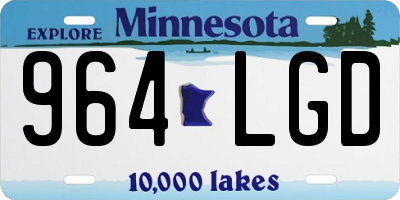 MN license plate 964LGD