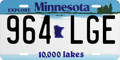 MN license plate 964LGE