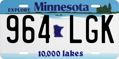 MN license plate 964LGK