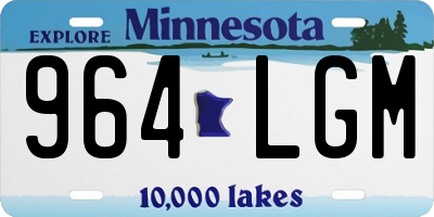 MN license plate 964LGM