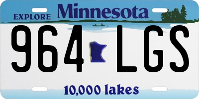 MN license plate 964LGS