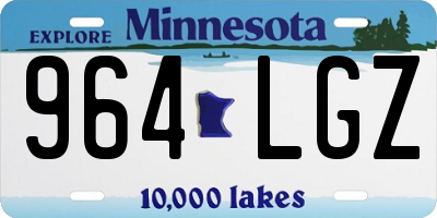 MN license plate 964LGZ