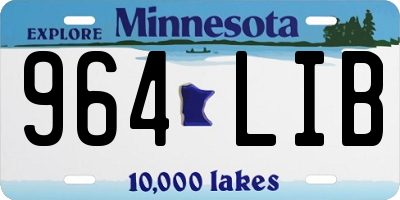MN license plate 964LIB