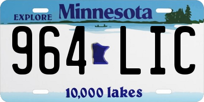 MN license plate 964LIC