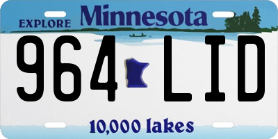 MN license plate 964LID
