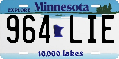 MN license plate 964LIE