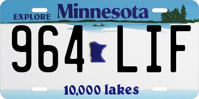 MN license plate 964LIF