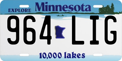 MN license plate 964LIG