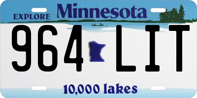 MN license plate 964LIT