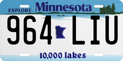 MN license plate 964LIU