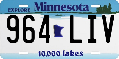 MN license plate 964LIV