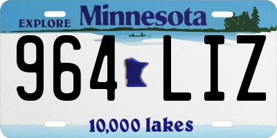 MN license plate 964LIZ
