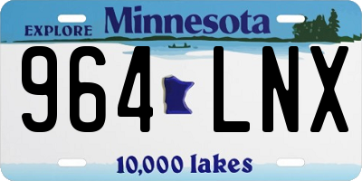 MN license plate 964LNX
