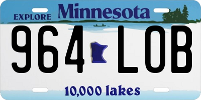 MN license plate 964LOB